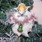 Victorian Revival Mixed Media Holiday Ornament - Angel with Bell