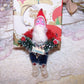 Japan Clay Face Santa Claus Ornament | Red White Blue Patriotic Colors