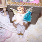 Victorian Revival Chenille Holiday Ornament - Angel with Christmas Tree