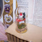 Vintage Japan Chenille Santa Claus Under Glass Christmas Decoration