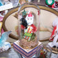 Vintage Japan Chenille Santa Claus Under Glass Christmas Decoration