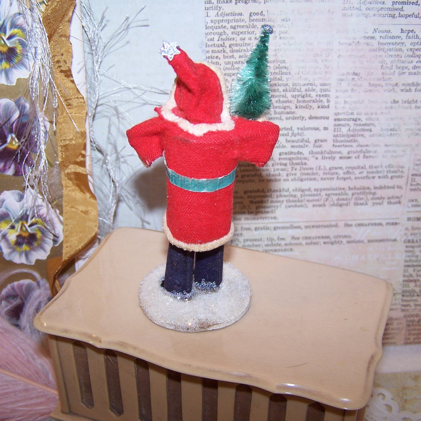4" High Japan Paper Face Santa Claus Christmas Decoration