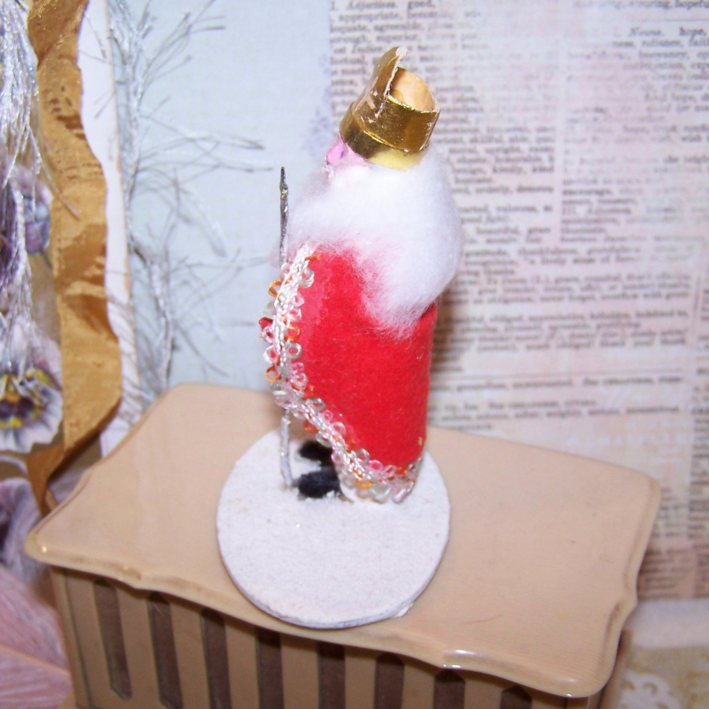 Japan Clay Face Father Christmas Pere Noel Saint Nicholas Mantel Decoration