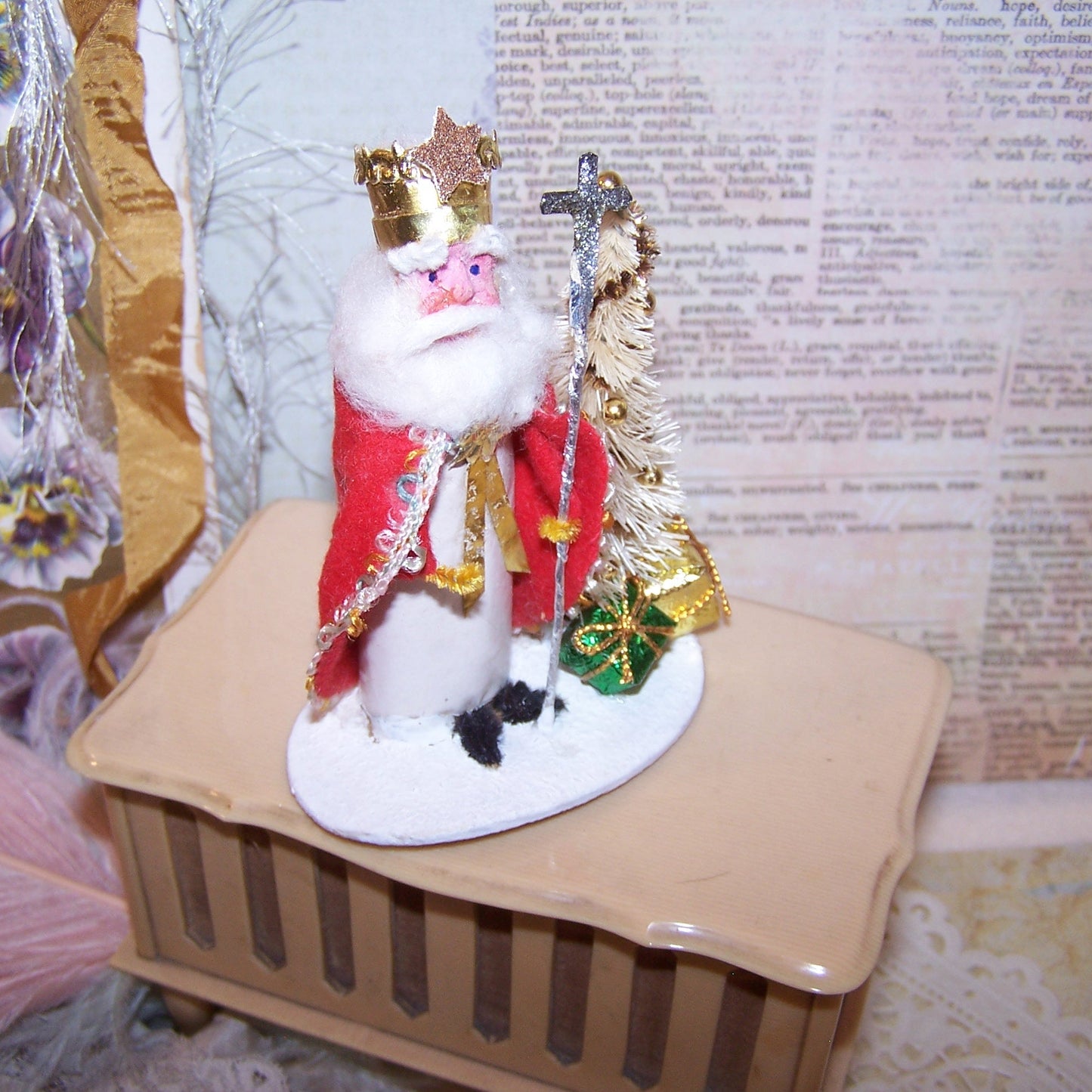 Upcycled Japan Father Christmas Pere Noel Saint Nicholas Mantel Decoration