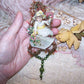 Vintage Mercury Glass Tinsel Christmas Ornament - Young Lady with Flowers