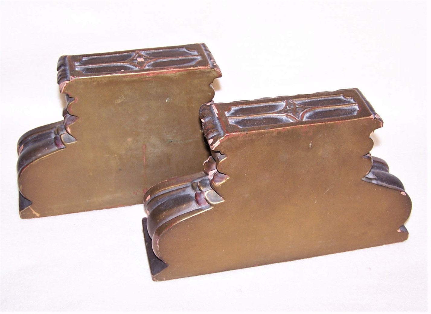 Art Deco Gilt Wood Bookends - Della Robbia Fruit Design