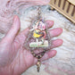 Victorian Revival Mercury Glass Bead & Tinsel Christmas Ornament - Dancing Couple