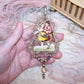 Victorian Revival Mercury Glass Bead & Tinsel Christmas Ornament - Dancing Couple