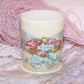 Repurposed Art Deco Celluloid Holder or Vase - Pink & Yellow Roses
