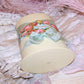 Repurposed Art Deco Celluloid Holder or Vase - Pink & Yellow Roses