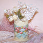 Repurposed Art Deco Celluloid Holder or Vase - Pink & Yellow Roses