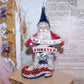 OOAK Chenille Christmas Ornament | Red White Blue Forever Santa Claus