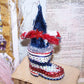 OOAK Chenille Christmas Ornament | Red White Blue Forever Santa Claus