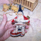 OOAK Chenille Christmas Ornament | Red White Blue Forever Santa Claus