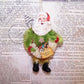 Chenille Christmas Ornament - Santa Claus Carrying Christmas Wreath