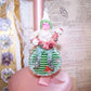 Chenille Christmas Ornament - Japan Clay Face Santa Claus Carrying Garland