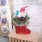 OOAK Mixed Media Christmas Ornament | RW&B Santa Claus - GREETINGS