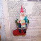 OOAK Mixed Media Christmas Ornament | RW&B Santa Claus - GREETINGS