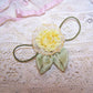 Vintage American Ribbonwork - Yellow Floral Applique Embellishment