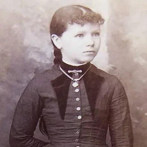 Antique Cabinet Photograph of Young Girl Wearing Jewelry