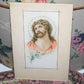 German Antique Religious Print - Jesus Christ with Crown of Thorns