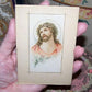 German Antique Religious Print - Jesus Christ with Crown of Thorns