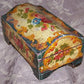 Italian Tole Handpainted Wood Box - Flower Floral Decoration