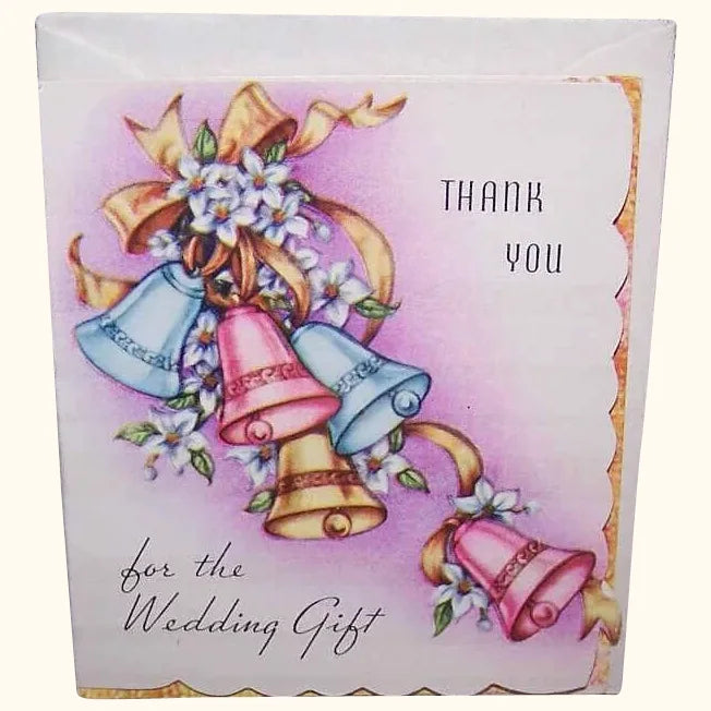 2 Unused Vintage Wedding Gift THANK YOU Cards