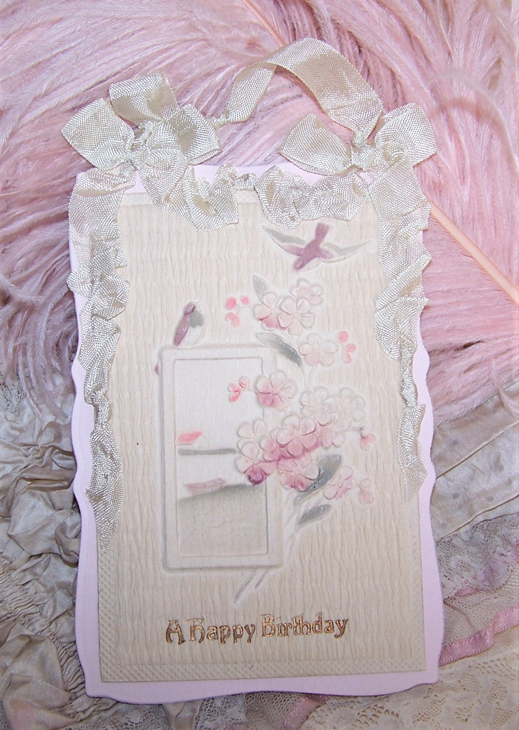 Mixed Media Greeting Card / Gift Tag - Happy Birthday