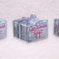 Art Deco Set/10 Gummed Silver Foil Christmas Package Stickers