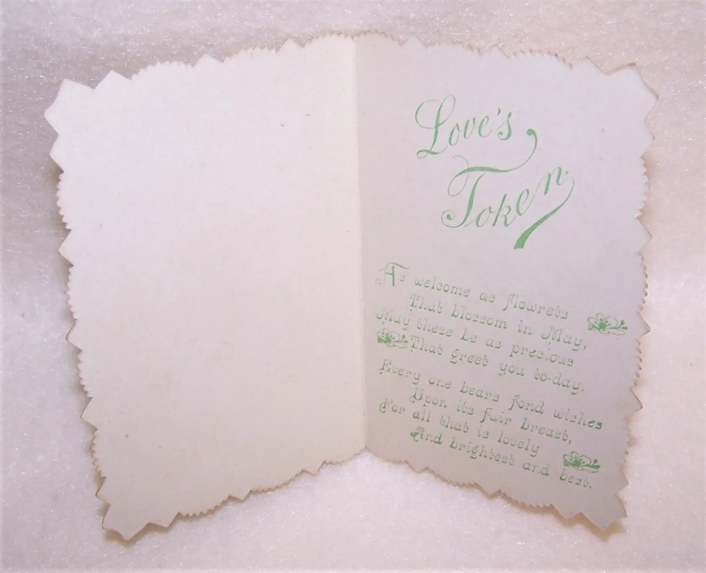 Unused Antique Victorian Greeting Card with Catherine Klein Florals