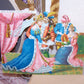 Antique Victorian 5-1/4" x 4-3/16" chromo die cut depicting Cinderella, her Prince and his parents. Condition is nice with paper residue to the back. 