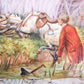 Pristine Antique Victorian die cut depicting a horse that has thrown his rider. High color, no glue or paper residue to the back. 4-1/2" x 3" approx. 
