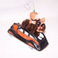 Art Deco ceramic roadster from Japan!  In Halloween colors, it was made to hold a pack of cigarettes. Perfect vehicle for a Halloween collectible. 6" x 2-1/8".