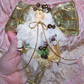 Mixed media Christmas ornament of a Guardian Angel. Covered in cream gauze with olive green/gold wings, my lady carries a gold star and berries. One of a Kind!