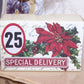Upcycled Merry Christmas Special Delivery December 25th themed French pharmacy box. 3" x 1-3/4" x 1-1/8" deep approx. ONE OF A KIND!