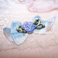 Revival French Ribbonwork Rose - Periwinkle Blue Silk and Ombre Ribbon