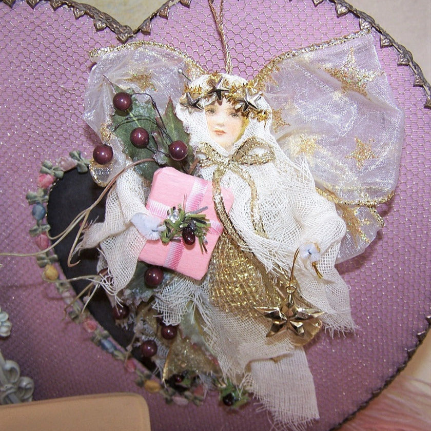 Victorian Revival Mixed Media Holiday Ornament | Guardian Angel