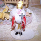 Rare Christmas decoration for the mantel!  A Japan chenille, clay face Father Christmas-Saint Nicholas-Pere Noel-Santa Claus figure on base. 3-3/4" high 