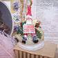 OOAK Chenille Santa Claus riding an upcycled Art Deco era celluloid swan.  Sentiment is "Merry Christmas and a Happy New Year." 4-3/4" x 3-1/2". Lightweight.