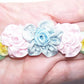 Revival French Ribbonwork Spray - Powder Blue, Pink and Yellow