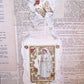 French Napoleon III Revival Souvenir of Premiere Communion.  Mixed materials combined to create this OOAK ornament for a young girl's special day. 9" x 3-1/2".  