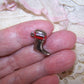 Sterling Silver Enamel Charm - Santa Claus in Christmas Stocking