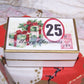 Upcycled Merry Christmas December 25th themed Antique French pharmacy box. 2-1/2" x 1-1/2" x 1" deep approx. Hinged lid.  Great condition.  ONE OF A KIND!