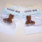 2 Vintage Wangs Brown Flocked 1-1/4" Teddy Bear Angel Figures