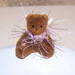 2 Vintage Wangs Brown Flocked 1-1/4" Teddy Bear Angel Figures