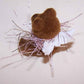 2 Vintage Wangs Brown Flocked 1-1/4" Teddy Bear Angel Figures