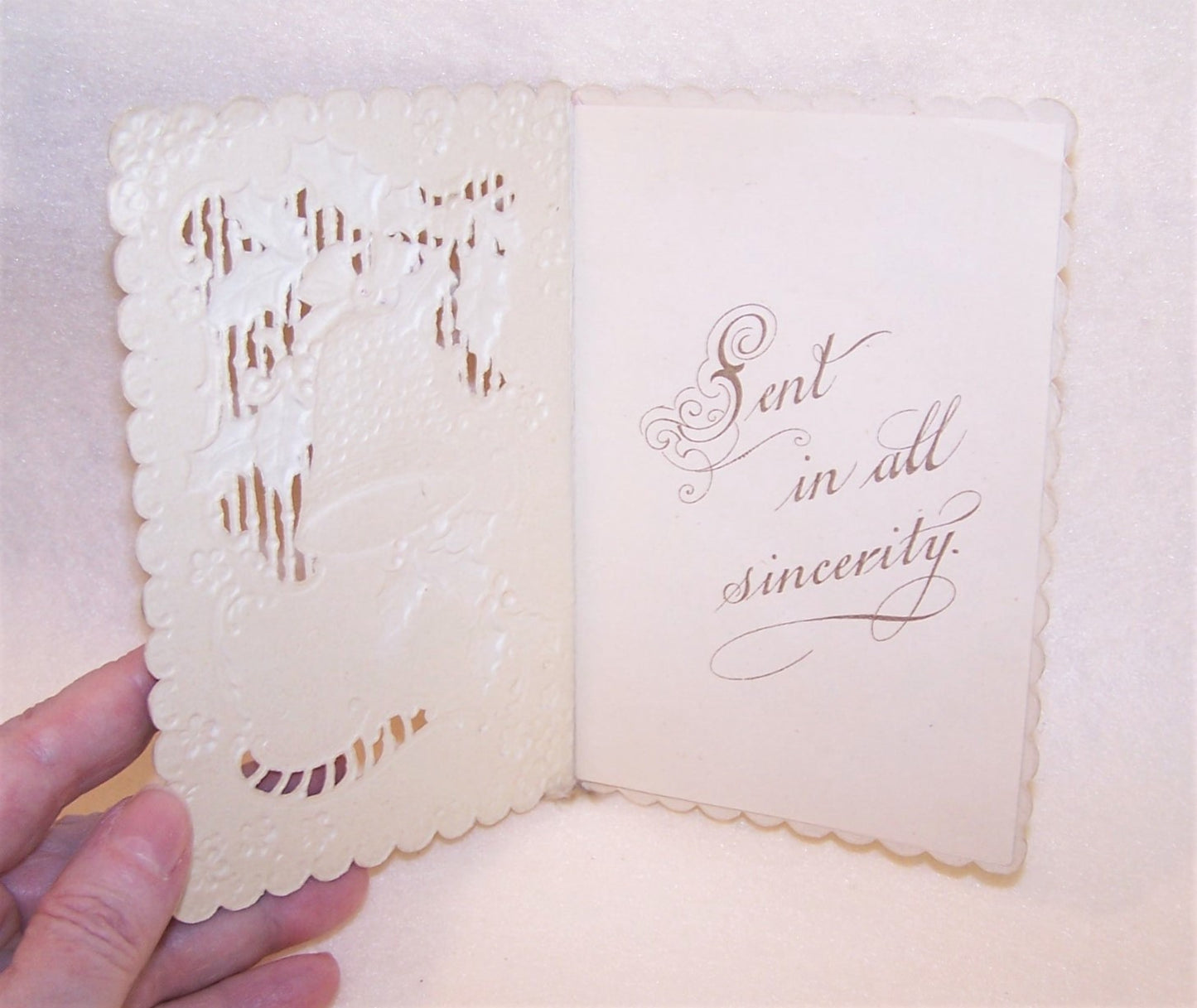 Antique Victorian Embossed Greeting Card - New Year Good Wishes